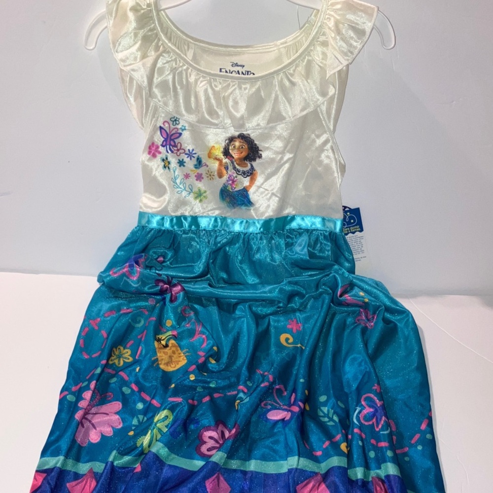 Disney Encanto Cream and Blue Mirabel Character Nightgown Size 8